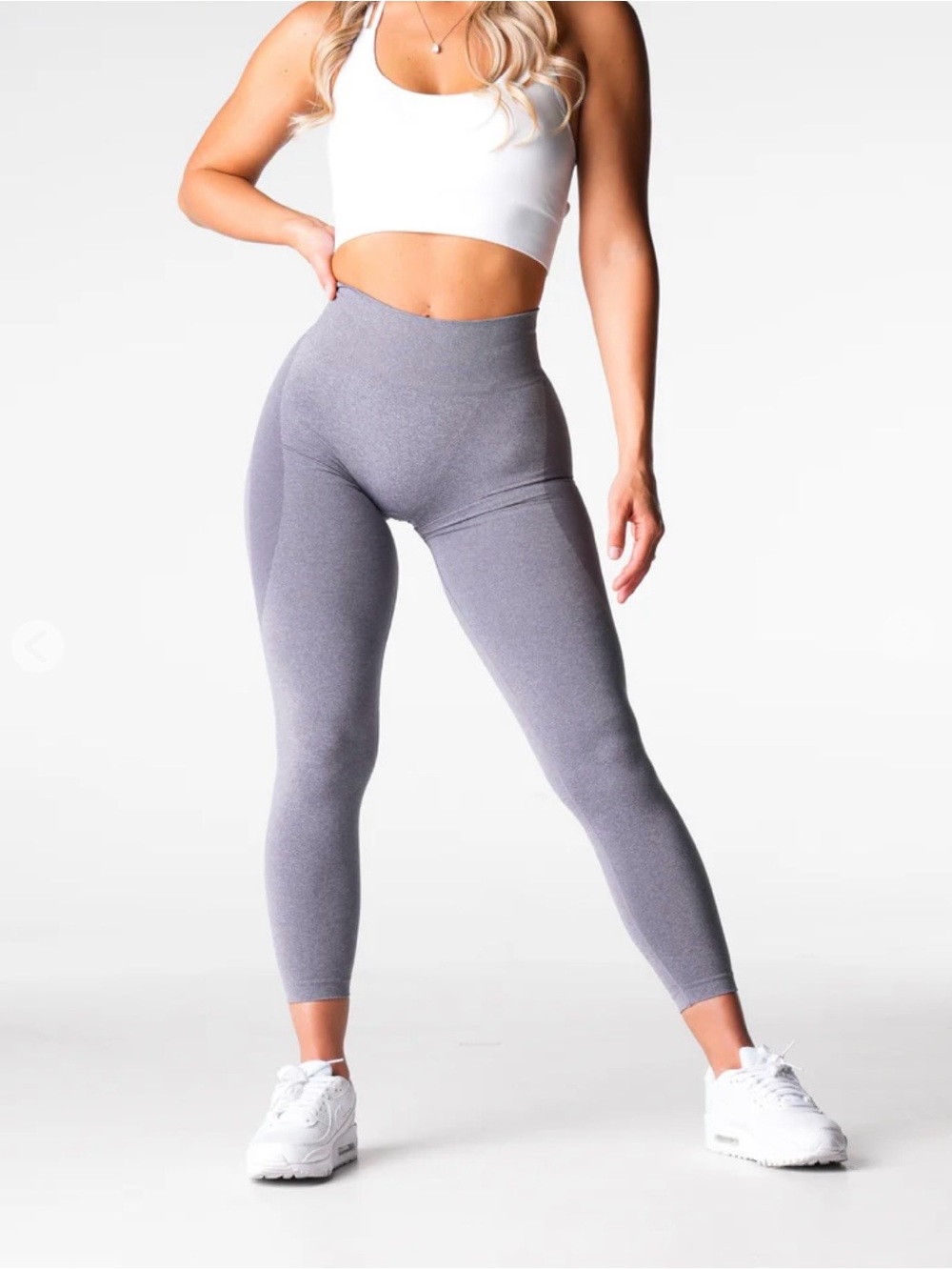 NVGTN Seamless Leggings. High waist. Contour. Gray. Small - Picture 2 of 7